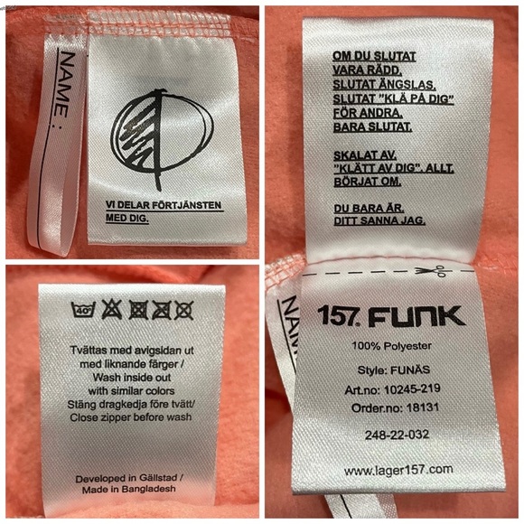 157 FUNK Girls Peach Pink Fleece Jacket Large - Picture 7 of 9